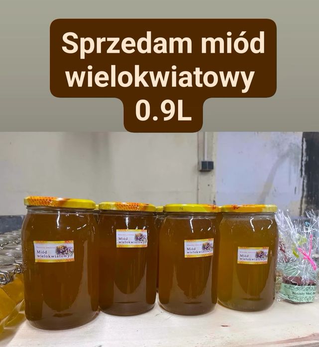 Sprzedam miód wielokwiatowy 0.9L 1.3kg
