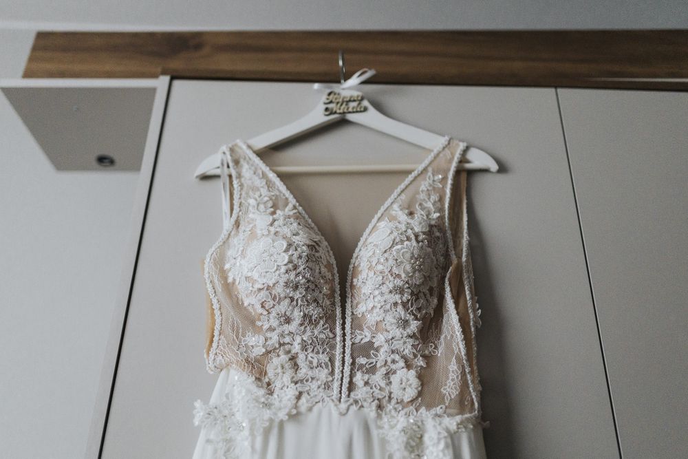 Suknia ślubna ivory M długa 180cm+6cm dla wysokich kobiet, możliwość skrócenia