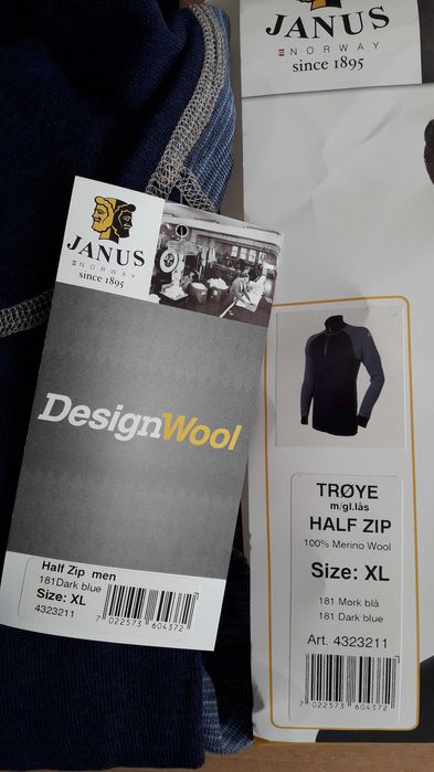 термо кофта  Janus Designwool 100% меринос норвегия