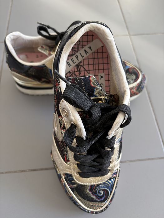 Ténis chunky retro feminino da marca de moda italiana