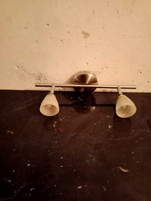 Kinkiet podwójny szklany z żarówki