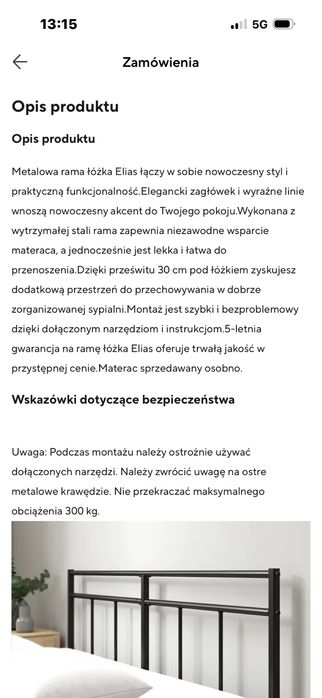 Sprzedam nowe łóżko metalowe ze stelażem