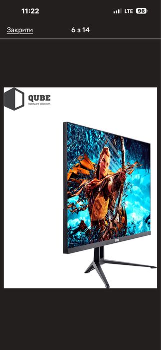 Монітор qube 1920х1080 full hd ips 24 дюйми 75 гц