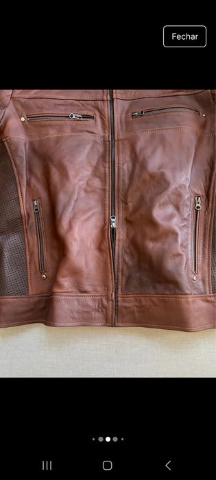 Casaco de pele genuína vintage Xl