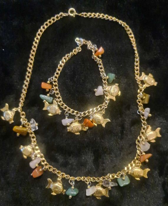 Кольє чокер намисто ланцюжок кулон підвіска сережки вінтаж стрази