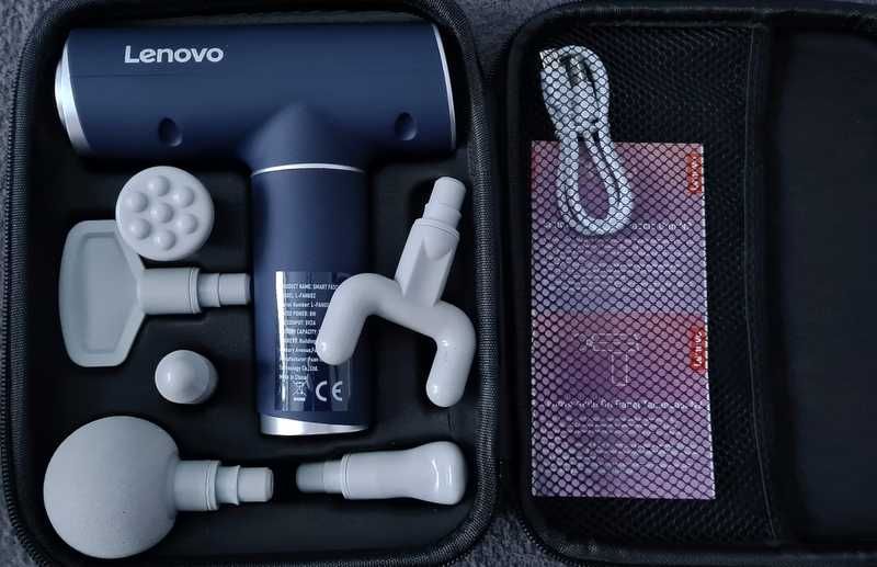 Masażer LENOVO L-FAN002 Fascia Gun N2 z 6 końcówkami 5 trybami 1800mAh