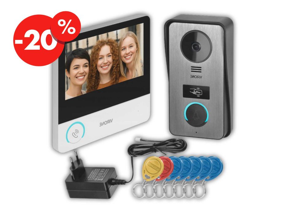 Wideodomofon Full HD Do Domu Furtka Brama RFID Czytnik Brelok - OKAZJA