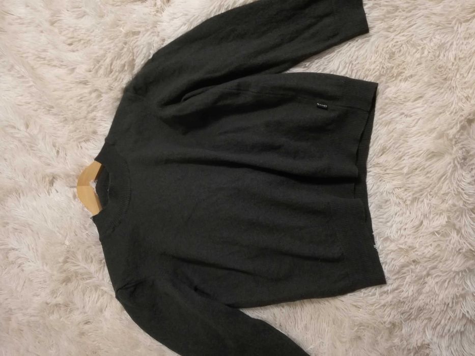 sweter Sand 100% merino wool S M 36 38 zielony