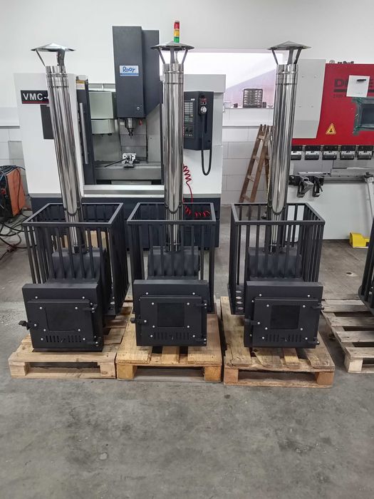 Piec tunelowy do sauny opalany drewnem, zewnętrzny 8-20m3