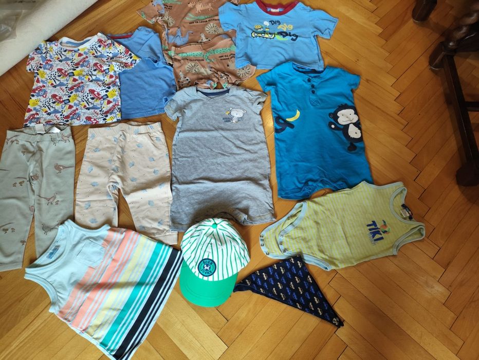 Paka na lato dla chłopca rozm 86, czapka, body inne