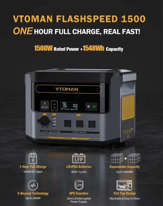В НАЯВНОСТІ! Зарядна станція Vtoman FlashSpeed 1500