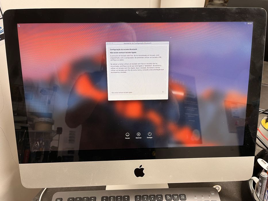 IMac  a fincionar e em estado impecavel. Apenas necessitavde atualizacoes do disco