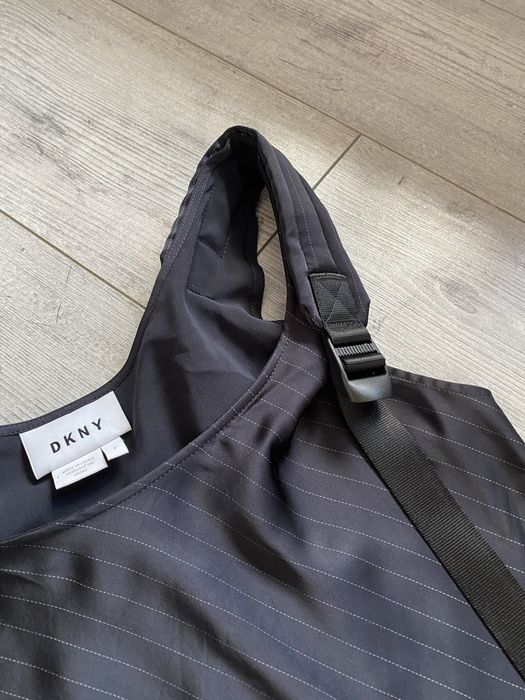Dkny piekna satynowa dluga sukienka orginalna roz 36