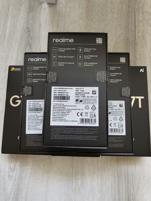 Realme GT7T 5G 12+512 GB 6.78" AMOLED екран 120 Гц Dimensity 8400 MAX 7000 мАг 120Вт 50+32 Мп NFC IP69 global version EU