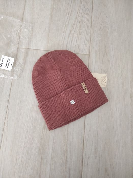 Шапка стильна біні демісезон колір горіх