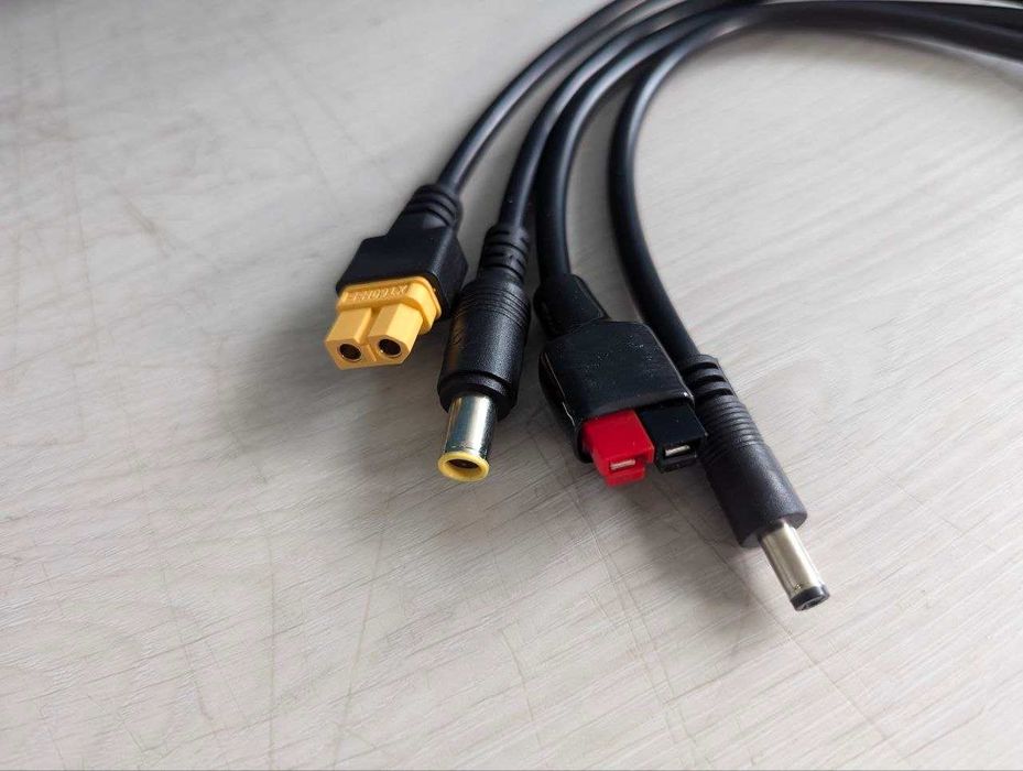 Кабель для сонячних панелей / зарядної станції переходник 4в1 MC-4 на XT60 / DC 5521 / 7909 / Anderson, 1м