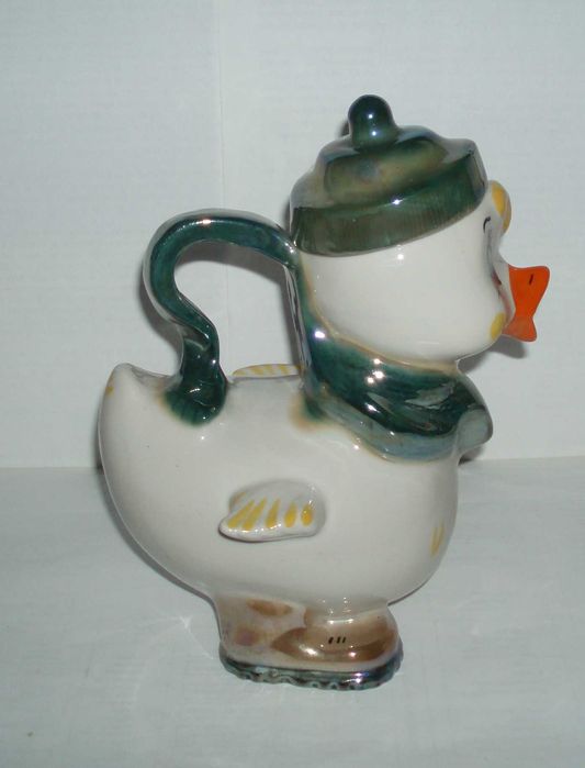 Кувшин чайник утёнок Полонное винтаж фарфор