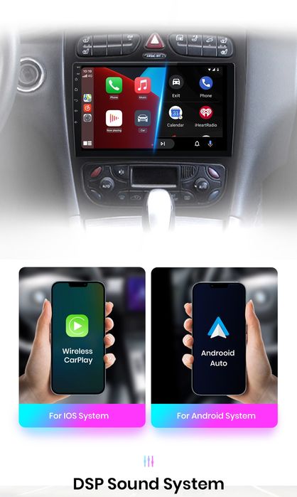 Rádio 9" android Mercedes C-CLK 2000-05 W203 S203 A209 WIFI GPS Novo