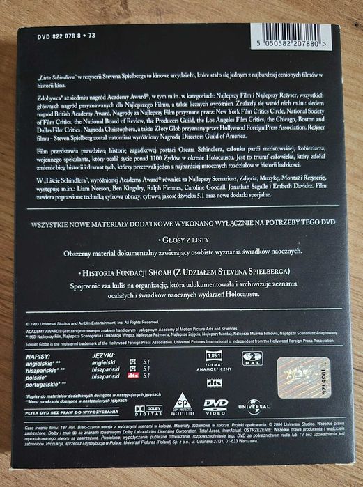 Lista schindlera special dvd