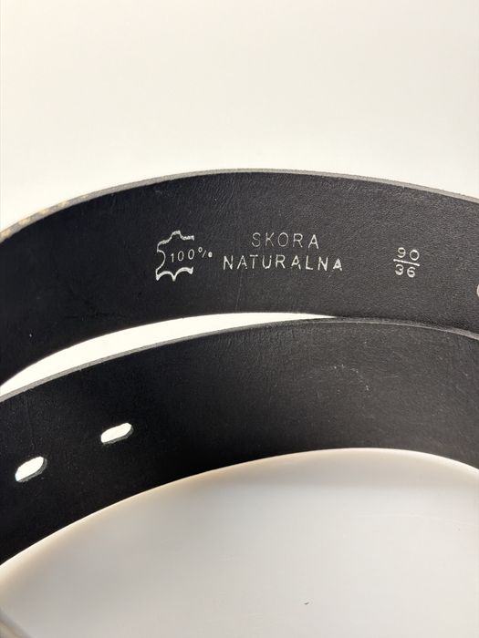 Pasek do spodni męski czarny klasyczny skóra naturalna szerokość 3,8 cm