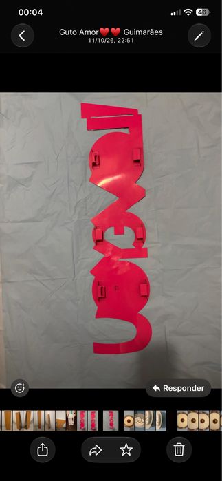 Placa de parede I Love You  imantada