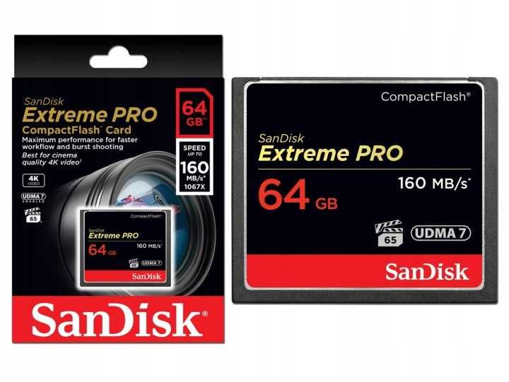 Карти пам'яті 64GB SanDisk Extreme Pro CF (CompactFlash)
