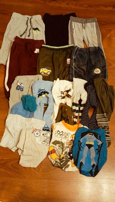 Zestaw spodni 92-98, piżamka, rajstopy