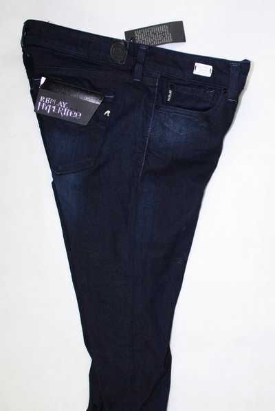 Damskie jeansy Replay Luz - Power Stretch - granatowe rurki - W26/L32
