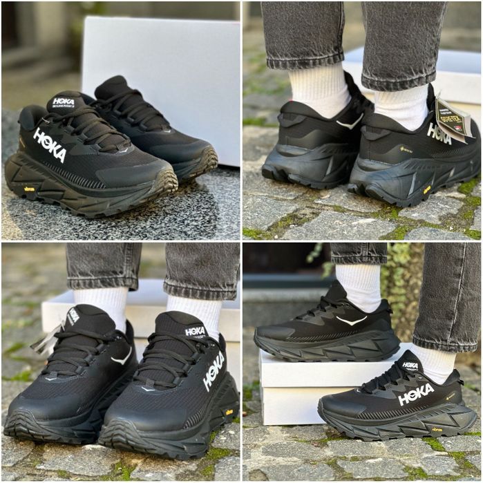 Кросівки чоловічі Hoka Skyline-Float X Gore-Tex Black White та Black