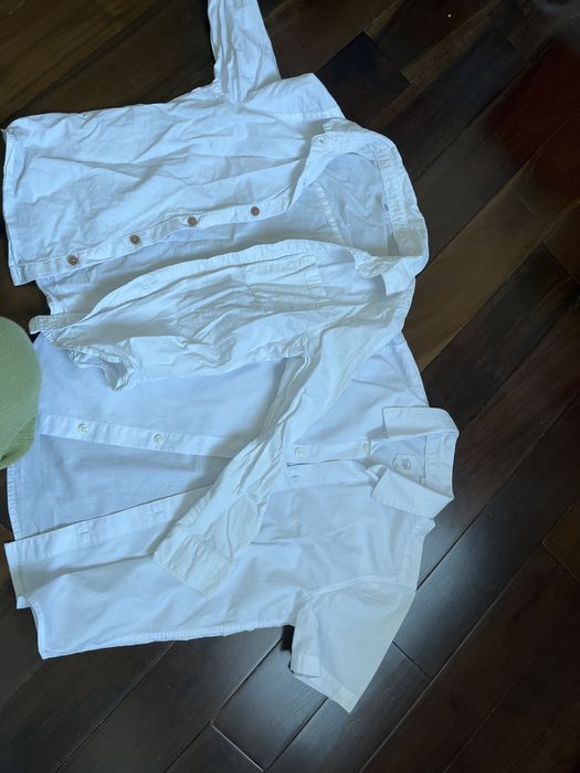 Koszula biała komplet krótki i długi rękaw