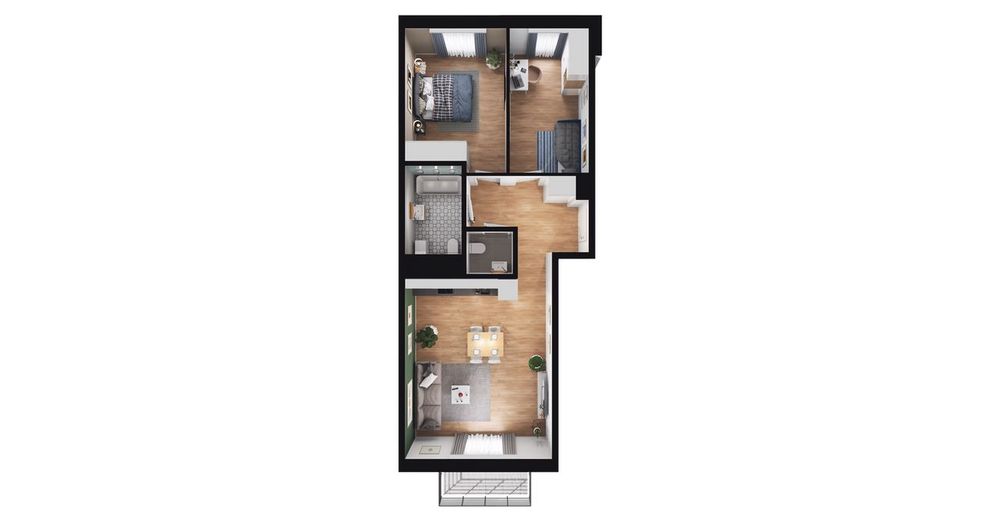 3-pokojowe mieszkanie 62m2 + balkon