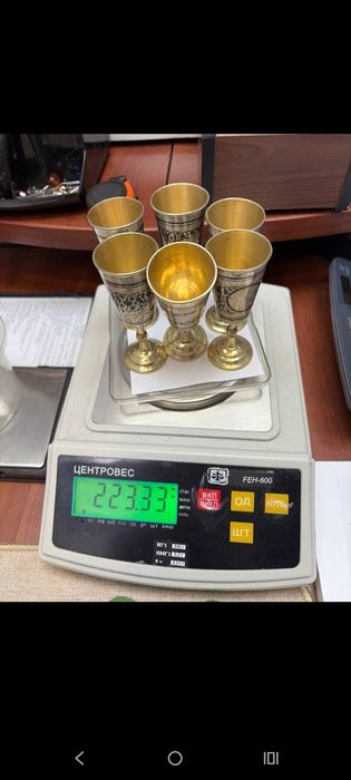 Рюмки стопки бокалы серебряные, срібні набори