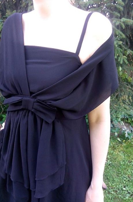 Bluzka Orsay 40 L czarna gothic goth szyfonowa czerń czarna gotik