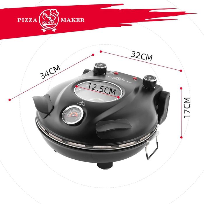 Elektryczny piec do pizzy z kamieniem 31 cm – 1200 W