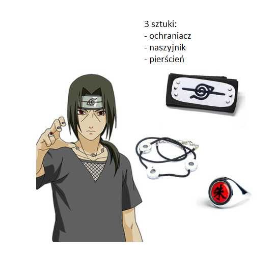 Zestaw Naruto pierścień + naszyjnik + ochraniacz Nowy