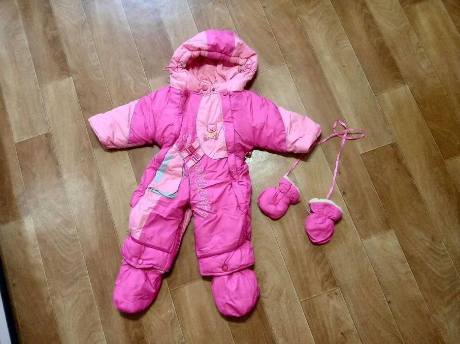 Зимний комбинезон-трансформер  68 и74 см на овчине 3-6 и 6-9 месяцев