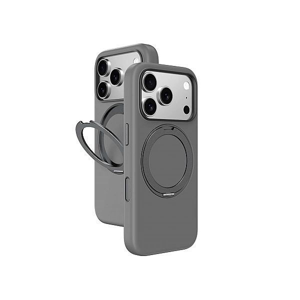 Etui AMAZINGTHING Cloudie na iPhone 17 Pro Max z podstawką - szare