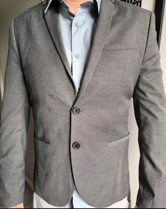 Marynarka męska H&M sportowa szara rozmiar M Slim Fit