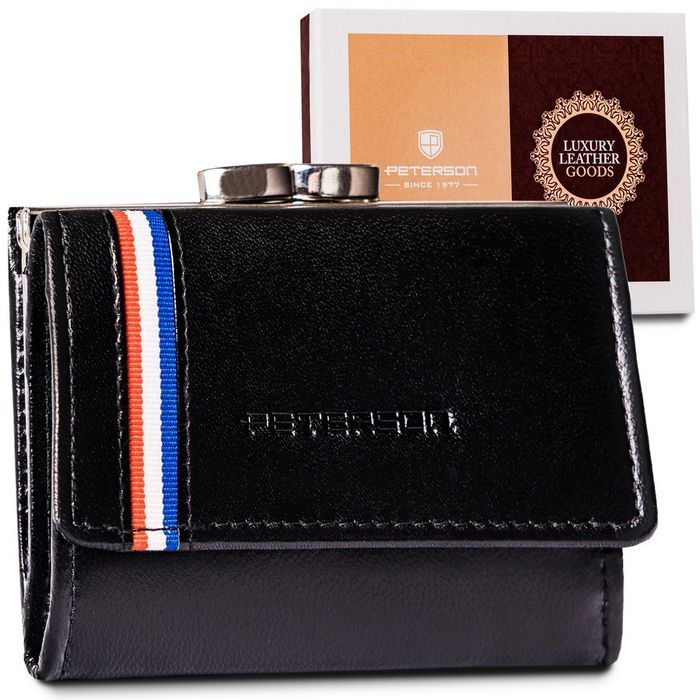 mały, skórzany portfel damski z systemem rfid protect - peterson