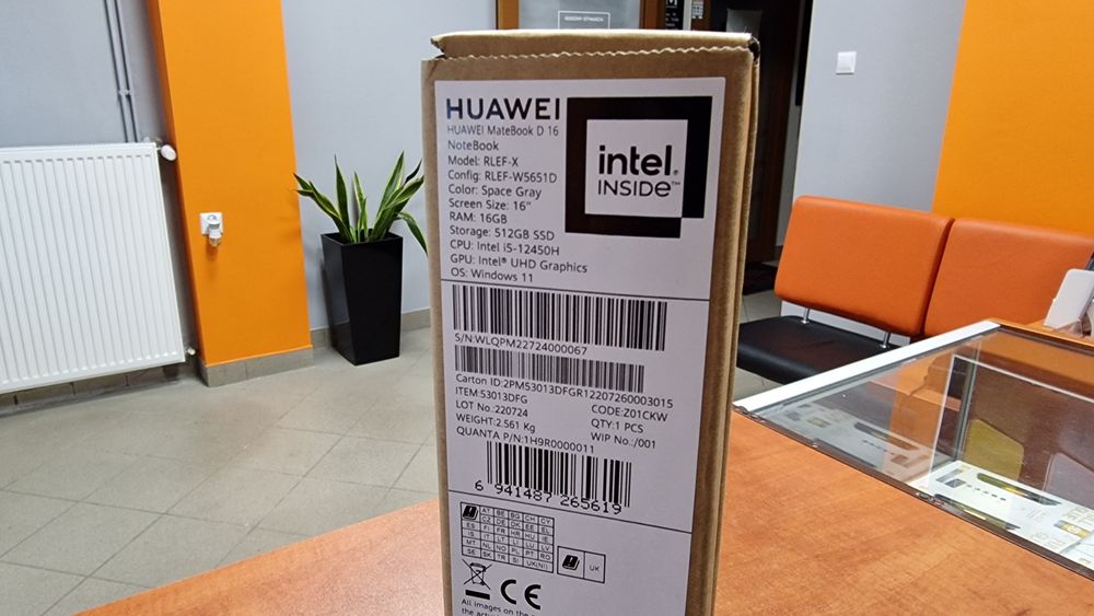 NOWY laptop Huawei MateBook D16 | Intel i5 | 512GB SSD | 16GB RAM | gw