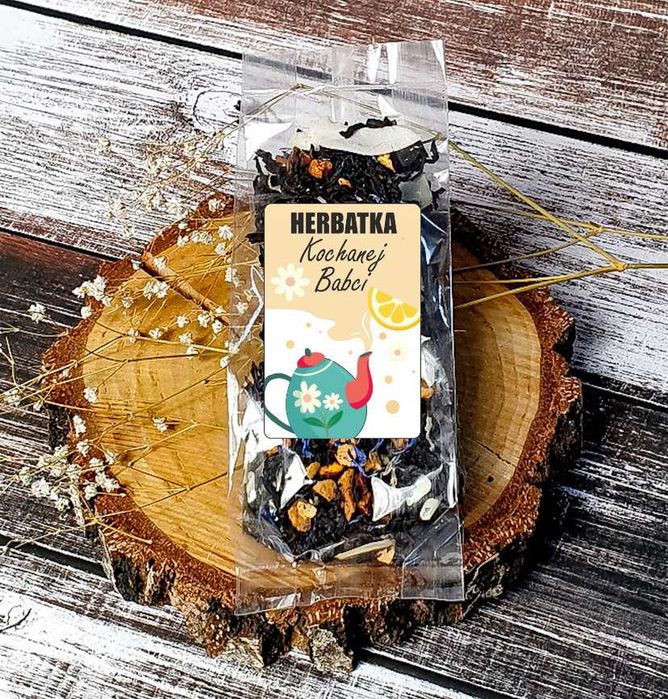 Prezent na dzień BABCI zestaw podarunkowy herbata + miód