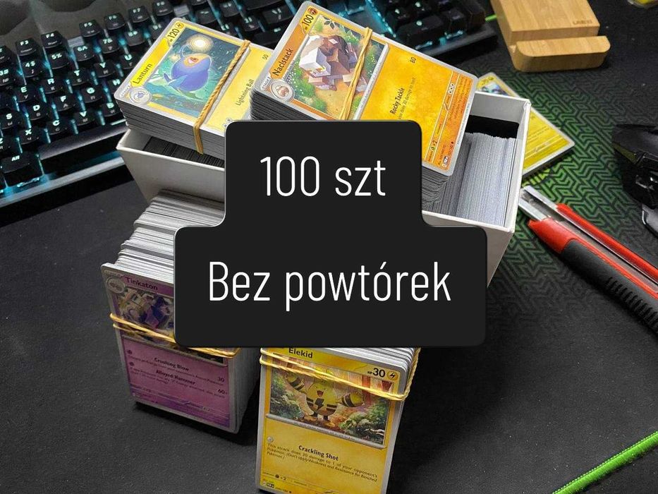 l Bulk 100 szt l Karty pokemon TCG l Bez powtórek l