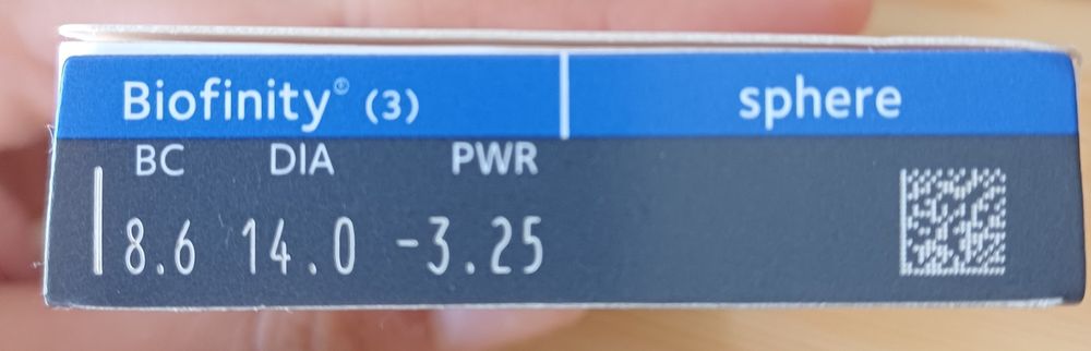 3x Lentes de contacto Biofinity - 3.25