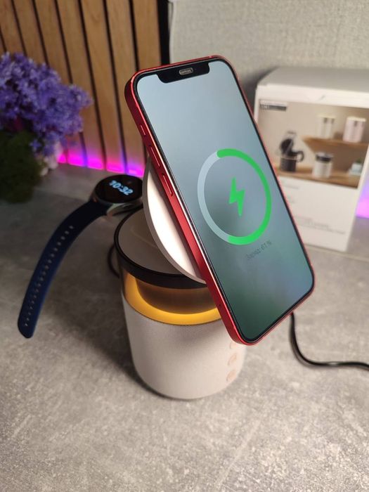 Беспроводная зарядная Bluetooth-колонка MagSafe 5-в-1 с теплым ночником