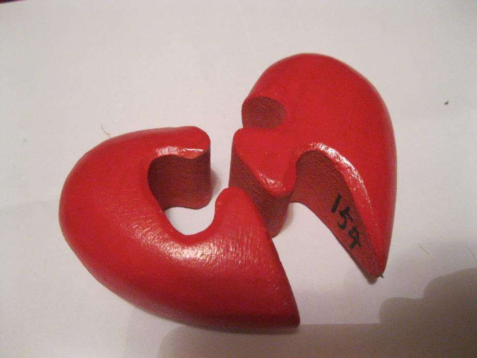 дерево сувенир разборное красное сердце ручная работа 9 на 9 см декор