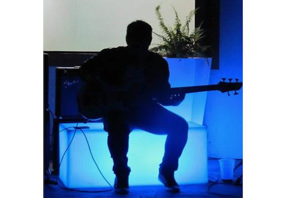 Banco puff mesa led com luz