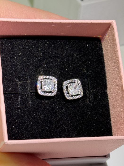 Сережки "Блискучі квадрати" Pandora