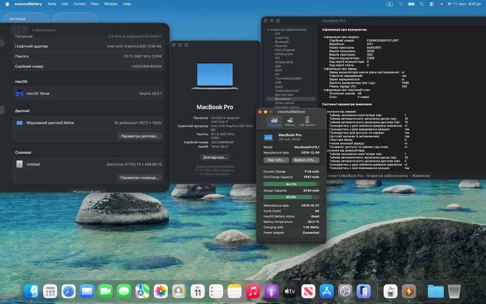 MacBook Pro 16 A2141 – i7 2.6GHz, 16GB RAM, 500GB SSD