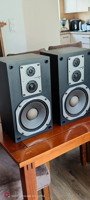 Stereo Hitachi, amplituner, deck, gramofon, kolumny.