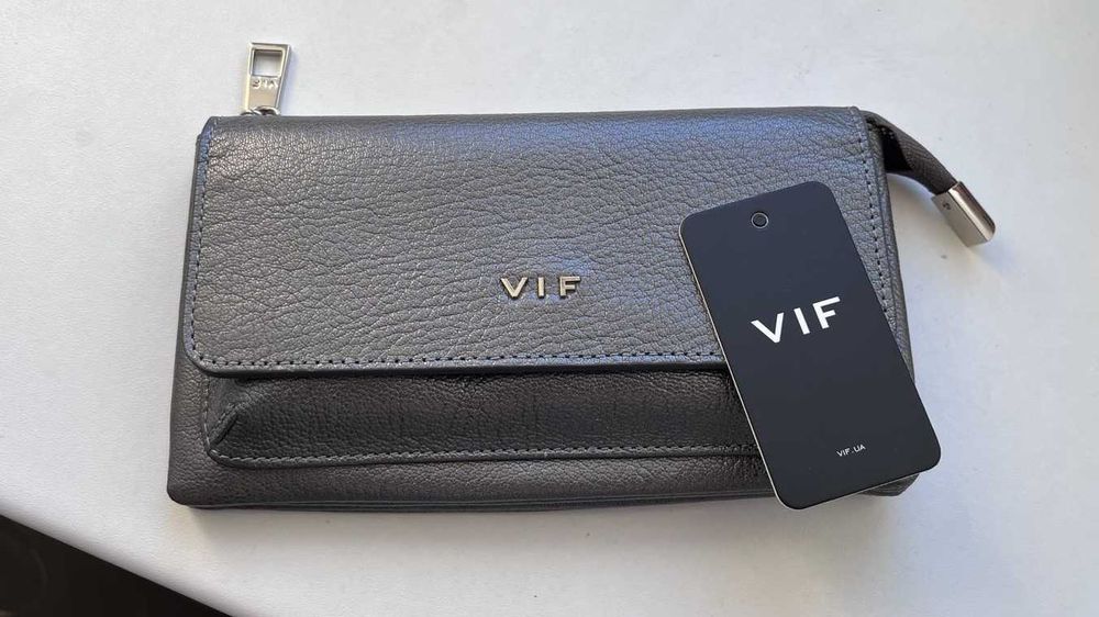 Брендовий шкіряний гаманець жіночий VIF. Портмоне жіноче стильне